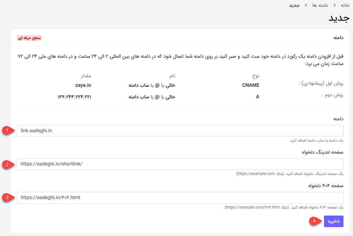 آموزش اتصال ساب دامنه به زایا 9 اتصال ساب دامین به زایا