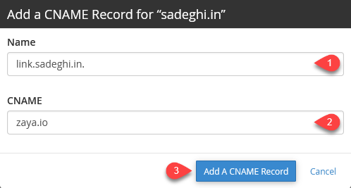 آموزش اتصال ساب دامنه به زایا 7 ساخت cname